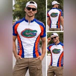 Florida Gators Cycling Jersey XL NCAA Adrenaline Promotions Full Zip Blue Orange
